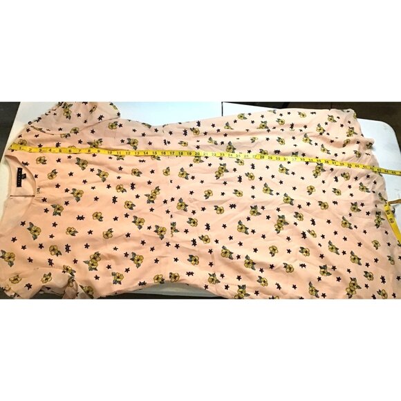 Tiana B. Womens Floral Print Dress Size 14 Peach With Black & Yellow Flowers - Picture 10 of 11